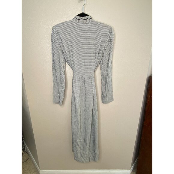 Jessica Howard Womens Vintage Houndstooth Maxi Dress 6 Mandarin Collar Tie Waist - Picture 3 of 7